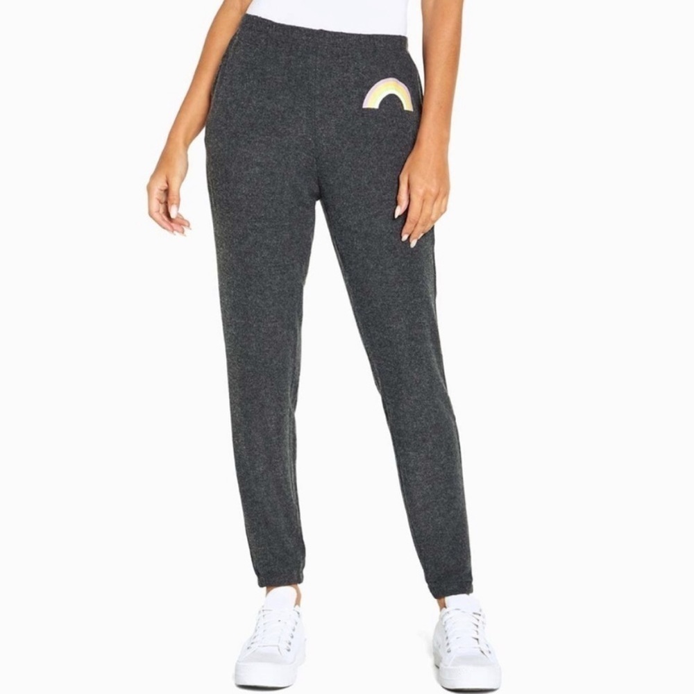 NWT Wildfox Over the Rainbow Rory Lounge Joggers Dark Grey